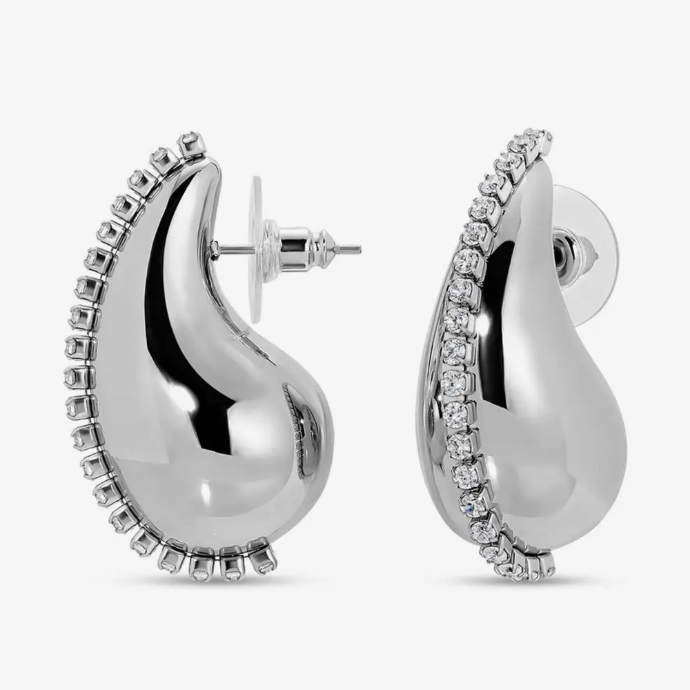 Metallic Bean Cz Earrings by eye‎ candy BNWT